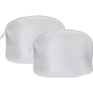 Benson Lingerie wasnet 2-delig met rits – wit polyester 25 x 17 cm