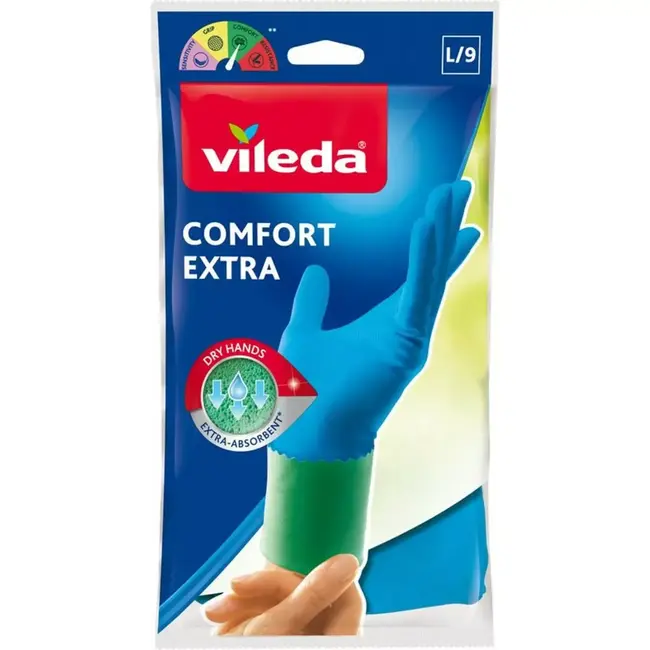Vileda gloves comfort & care Size L - met grip