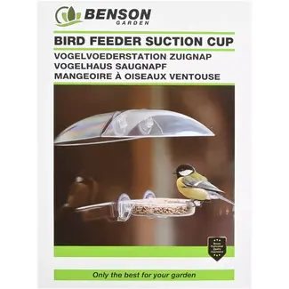 Benson Vogelvoerhouder met zuignap transparant - kunststof - 22,5 cm - transparant - met duidelijke specificaties