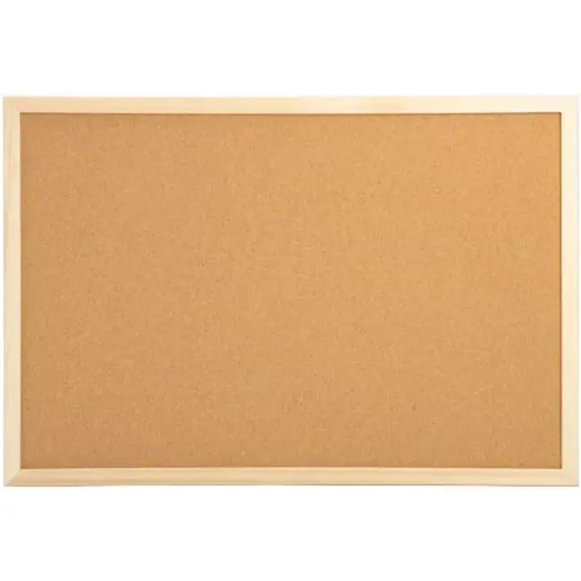 Benson Prikbord 40 x 60 cm met kurk, houten frame, 2 ophangogen en 5 punaises