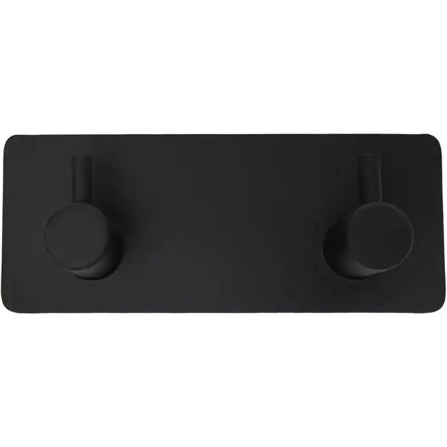 Benson Haak dubbel metaal zelfklevend zwart - 11,5 x 4,5 x 3 cm