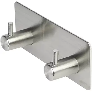 Benson Haak dubbel metaal zelfklevend zilver - 11,5 x 4,5 x 3 cm