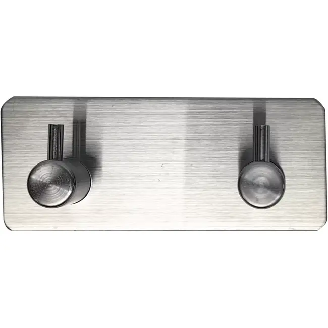 Benson Haak dubbel metaal zelfklevend zilver - 11,5 x 4,5 x 3 cm