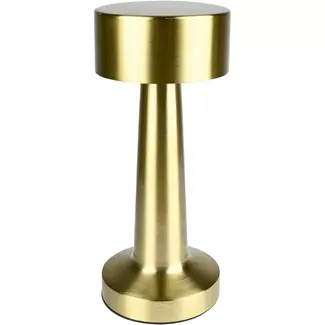 Benson LED Tafellamp dimbaar oplaadbaar touch goud - 3 W - metaal + ABS + PS - 3,7 V - 7 V - 9 x 21,1 cm - USB - USB-C