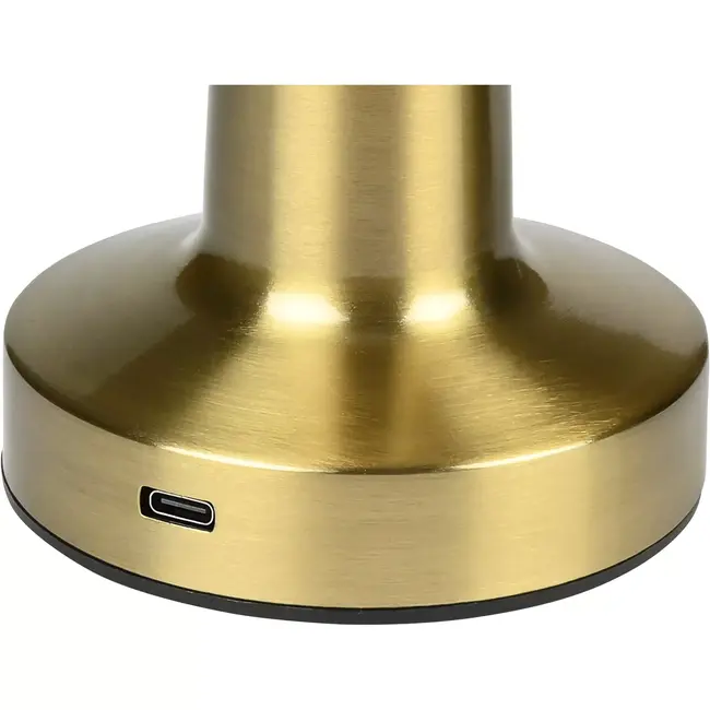 Benson LED Tafellamp dimbaar oplaadbaar touch goud - 3 W - metaal + ABS + PS - 3,7 V - 7 V - 9 x 21,1 cm - USB - USB-C