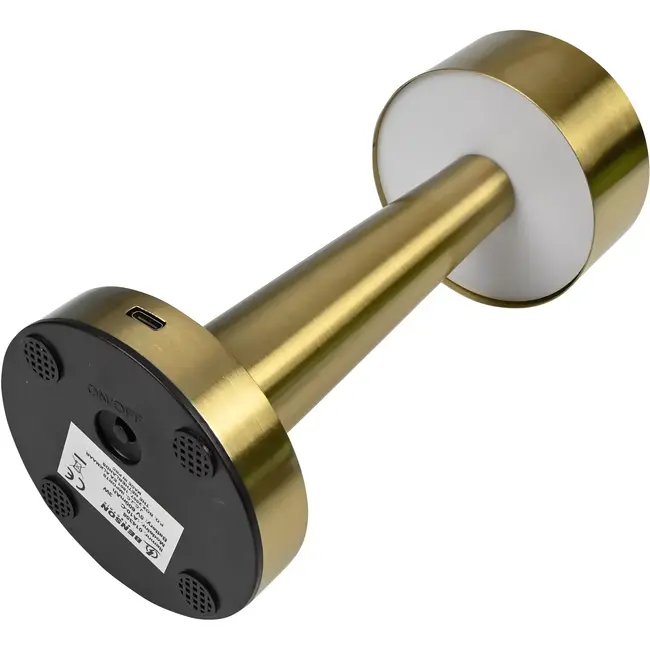 Benson LED Tafellamp dimbaar oplaadbaar touch goud - 3 W - metaal + ABS + PS - 3,7 V - 7 V - 9 x 21,1 cm - USB - USB-C