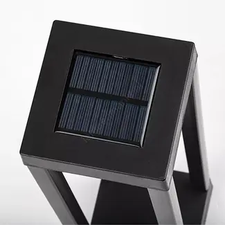 Benson Tuinlamp solar rechthoek open 2 stuks - kunststof - zwart - 10 x 10 x 46 cm - 2 stuks - voor tuinbewatering en onderhoud