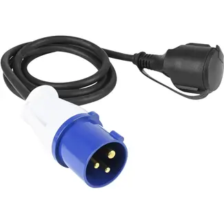 Benson CEE verloop contra 1,5 mtr - 16A - 250 V - 2P+E - 3680 W - IP44