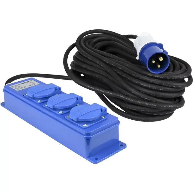 Benson Stekkerdoos 3-voudig 20 mtr - 250 V - 3680 W - EN60309