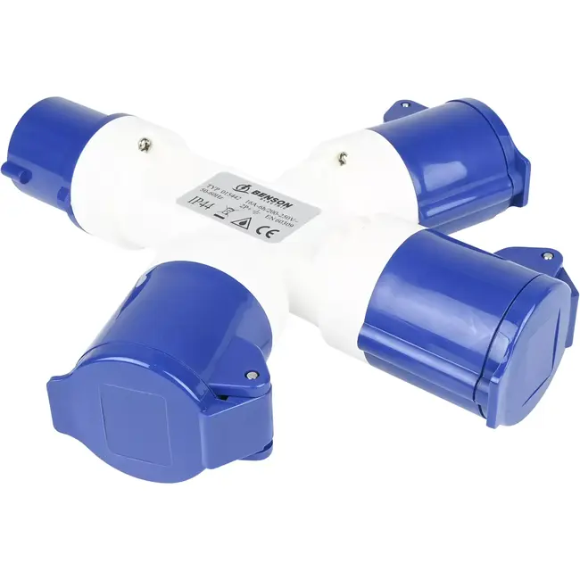 Benson 3-weg splitter - 250 V - 2P+E - EN60309