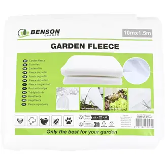 Benson Vliesdoek 1,5x 10 mtr - maat 1,5 meterx 10 meter - PP non woven fabric - 10 m - met duidelijke specificaties