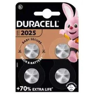Duracell CR2025 lithium knoopcelbatterijen - 3 volt - 4 stuks