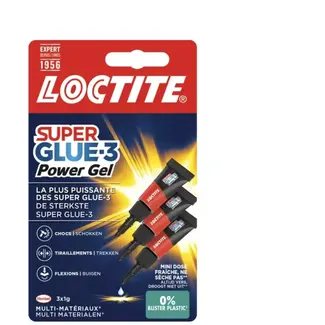 Loctite Power gel mini 3x 1 g - met gel vulling - 1 g - met duidelijke specificaties - geschikt voor meerdere toepassingen