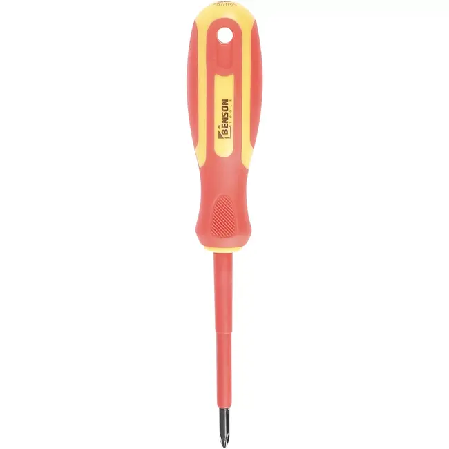Benson Kruiskopschroevendraaier PH1 - 80 mm - rood/geel - VDE