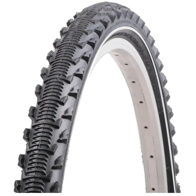 Vee Rubber Buitenband fiets zwart - grof profiel met lichte zijstreep voor vervanging op passende fiets