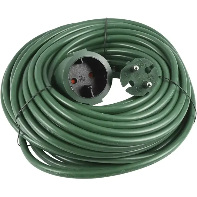 Benson Verlengsnoer 2x 1,5 niet geaard 20 mtr groen - 250 V