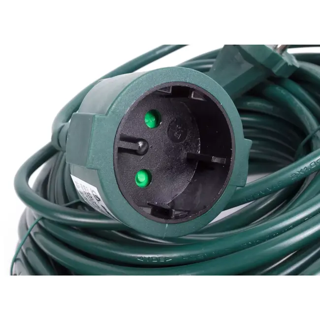 Benson Verlengsnoer 2x 1,5 niet geaard 20 mtr groen - 250 V