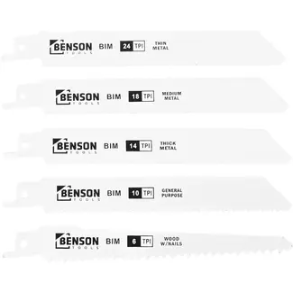 Benson Reciprozaagbladen 5-delig hout en metaal - hout - 5-delig - voor bouw en montage - voor montage en reparatie