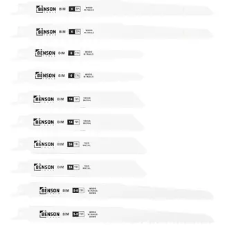 Benson Reciprozaagbladen 10-delig hout en metaal