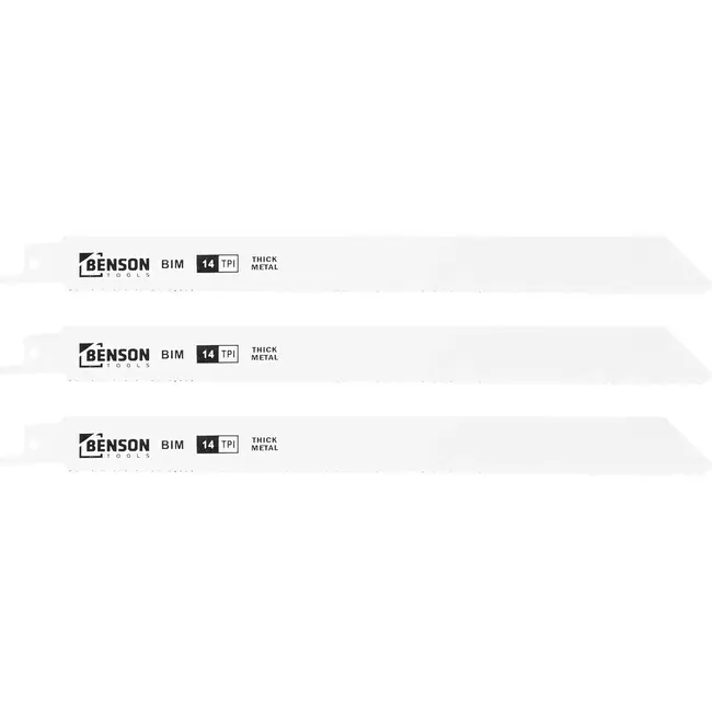 Benson Reciprozaagbladen 3-delig metaal (9''-14TPI) - 9? (± 230 mm) - Hard staal met geharde zaagtanden - 230 mm