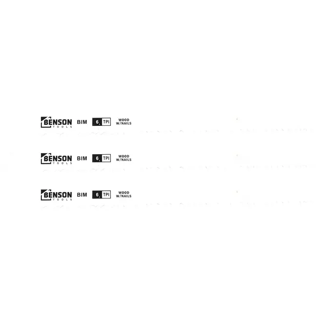 Benson Reciprozaagbladen 3-delig hout/ metaal (9"-6TPI) - 9? (± 230 mm) - Hoogwaardig staal met geharde tanden - 230 mm