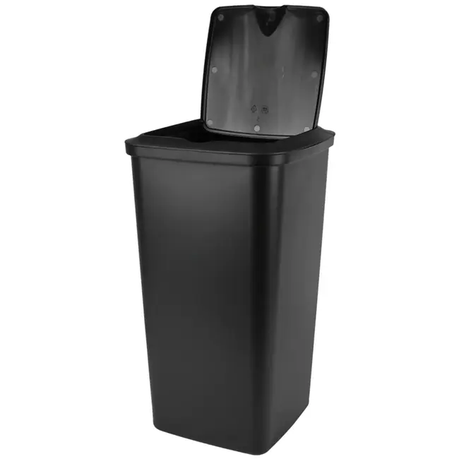 Benson Prullenbak 24 ltr zwart - 20 x 20 x 48 cm - met afneembare deksel