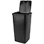 Benson Prullenbak 24 ltr zwart - 20x 20x 48 cm - met afneembare deksel