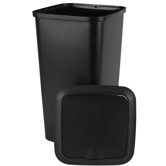 Benson Prullenbak 24 ltr zwart - 20 x 20 x 48 cm - met afneembare deksel