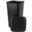 Benson Prullenbak 24 ltr zwart - 20 x 20 x 48 cm - met afneembare deksel