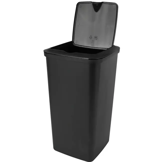 Benson Prullenbak 10 ltr zwart - 16 x 16 x 36 cm - met afneembare deksel