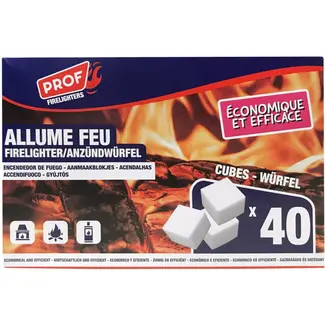 Prof Aanmaakblokjes wit 40 delig - wit - 40-delig - voor bouw en montage - aantal 40 delig - voor montage en reparatie