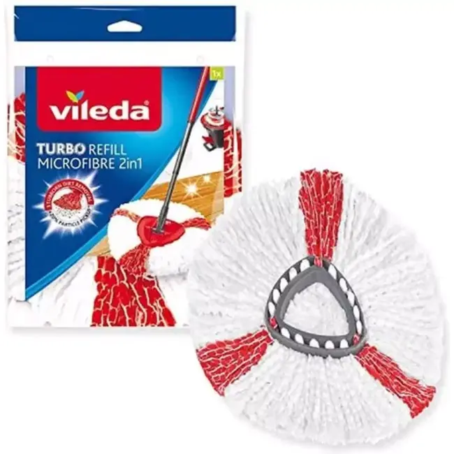 Vileda Turbo 2 in 1 Mop Easywring vervangkop microvezel