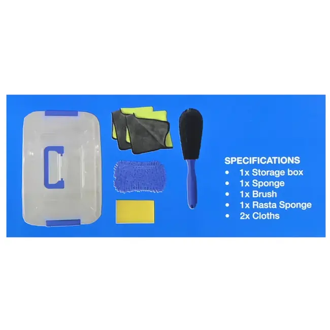 Benson Complete auto schoonmaakset 6-delig in praktische opbergbox