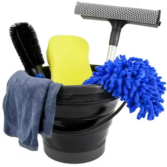 Benson Complete auto schoonmaakset met emmer, borstels en microvezeldoekjes - 7 delig