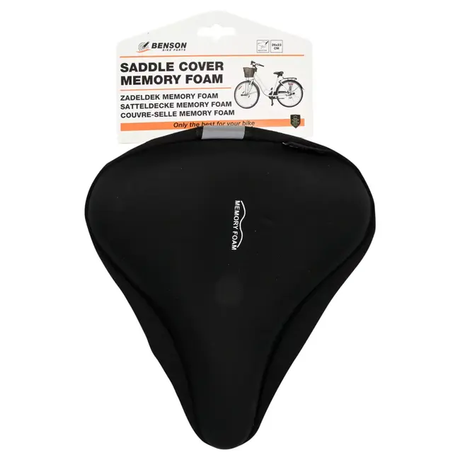 Benson Zadeldek memory foam en reflectie streep - maat 260 x 230 mm - met reflectie - met gel vulling - antislip - 260 x 230 mm