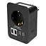 Benson Stopcontactadapter met 4 USB-poorten en randaarde – Zwart