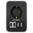 Benson Stopcontactadapter met 4 USB-poorten en randaarde – Zwart