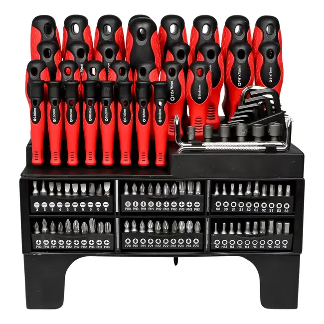 Benson Schroevendraaier en bit set in rek 116-delig - 10 mm - 25 mm - 5 mm - 6 mm - T10 - T15 - T20 - T25 - T30 - T40
