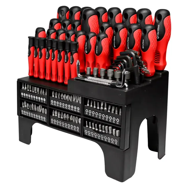 Benson Schroevendraaier en bit set in rek 116-delig - 10 mm - 25 mm - 5 mm - 6 mm - T10 - T15 - T20 - T25 - T30 - T40
