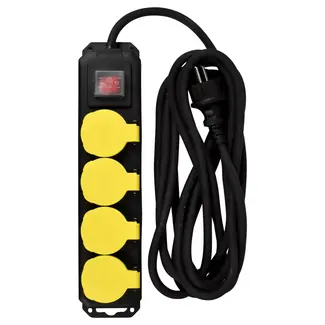 Benson Stekkerdoos 4-voudig + RA + schakelaar 5,0 mtr - 230 v - voor elektrische klussen - voor montage en aansluiting