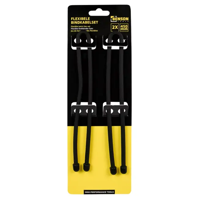 Benson Flexibele kabelbinderset 45 cm zwart - 2 stuks kunststof