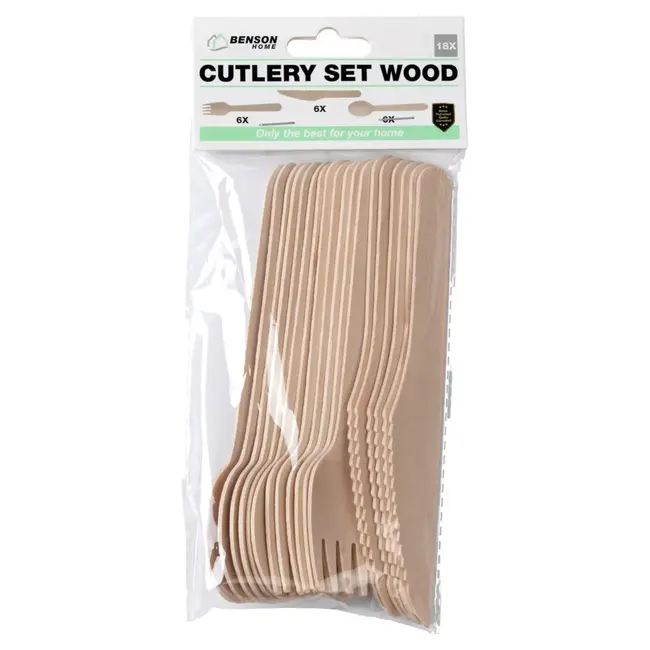 Benson Bestekset hout 18-delig - cira 16 cm - 16 cm