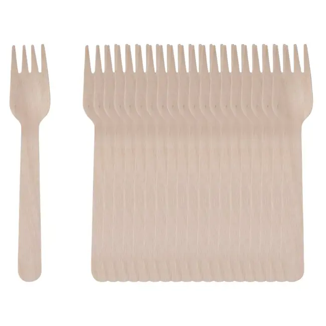 Benson Houten wegwerpvorken 16 cm - 20 stuks voor feestjes en BBQ