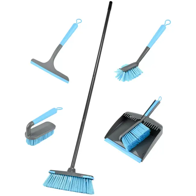 Benson schoonmaakset 6-delig met bezem, stoffer en blik
