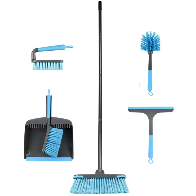 Benson schoonmaakset 6-delig met bezem, stoffer en blik