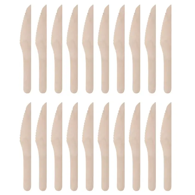 Benson Houten wegwerpmessen 16 cm - 20 stuks voor feestjes en BBQ