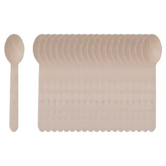 Benson Houten wegwerplepels 16 cm - 20 stuks voor feestjes en BBQ