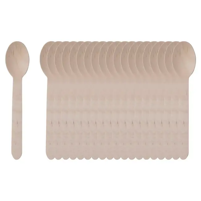 Benson Houten wegwerplepels 16 cm - 20 stuks voor feestjes en BBQ