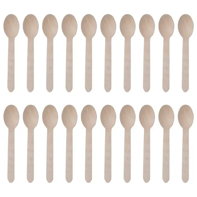 Benson Houten wegwerplepels 16 cm - 20 stuks voor feestjes en BBQ