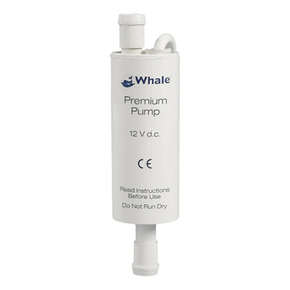 Whale Premium inline drukpomp 12 V voor camper, caravan of boot, debiet 13 L/min en ca. 1 bar werkdruk